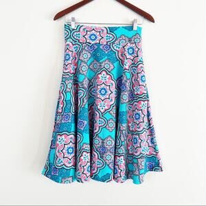 Agnes & Dora mosaic print slip on midi skirt S NEW